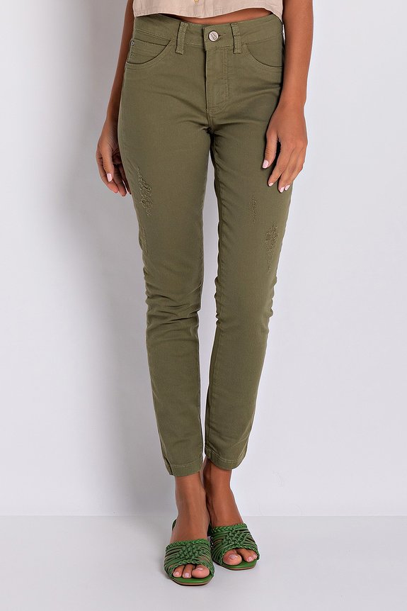 Calça Jeans Feminina Cigarrete Chloe Ferrugem Calça Jeans Feminina Cigarrete Chloe Ferrugem