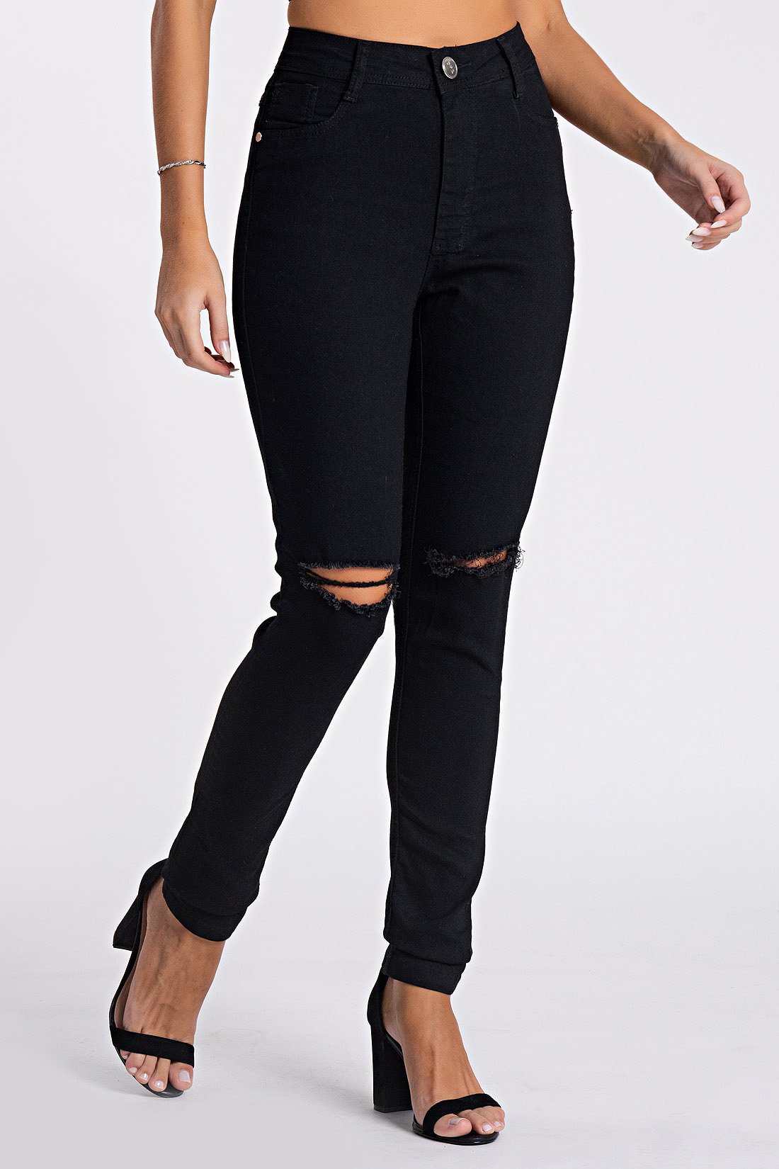 Jeans preto hot sale