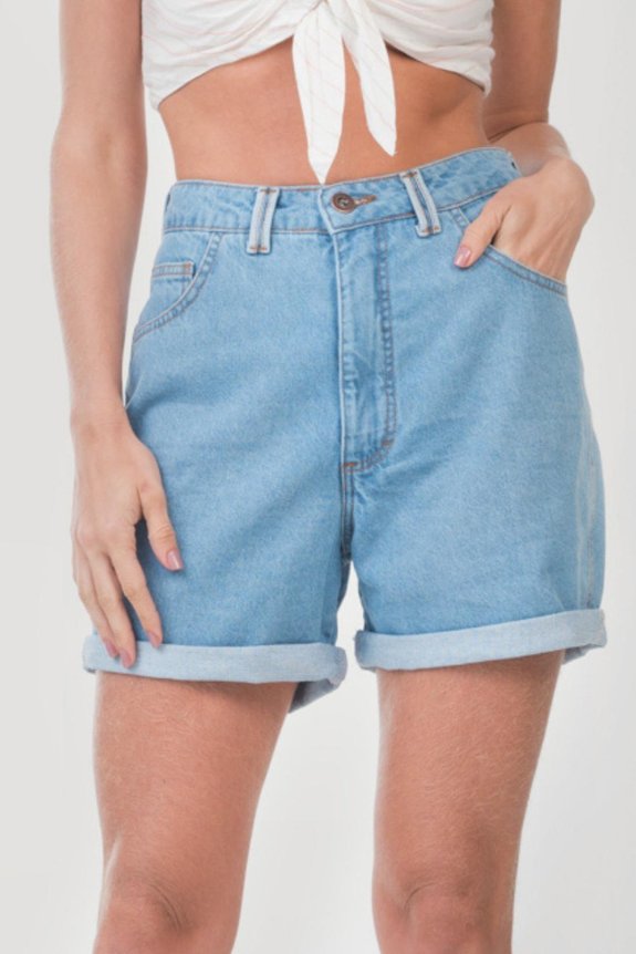 Bermuda Mom Jeans Kripto c/ Barra Dobrada Bermuda Mom Jeans Kripto c/ Barra Dobrada
