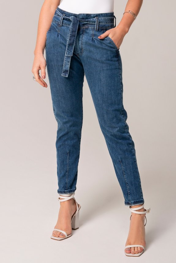 Calça Jeans Feminina Mom Marina Dark Pence Calça Jeans Feminina Mom Marina Dark Pence