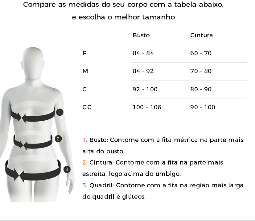 Tabela de medidas Tabela de medidas