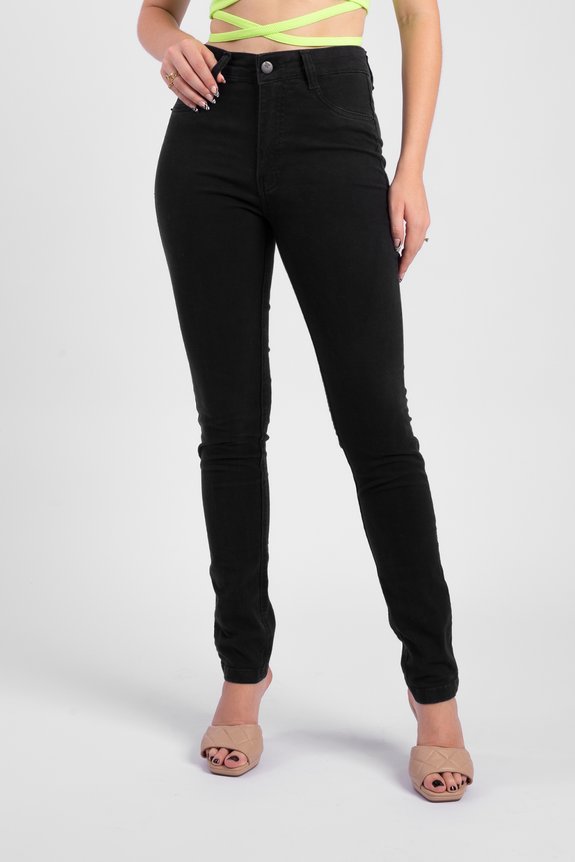 Calça Jeans Skinny Preta Classic Cintura Alta Calça Jeans Skinny Preta Classic Cintura Alta