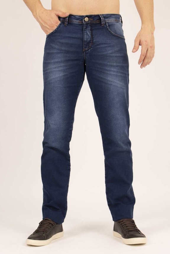 Calça Jeans Masculina Skinny Plus Escura Estonada Calça Jeans Masculina Skinny Plus Escura Estonada
