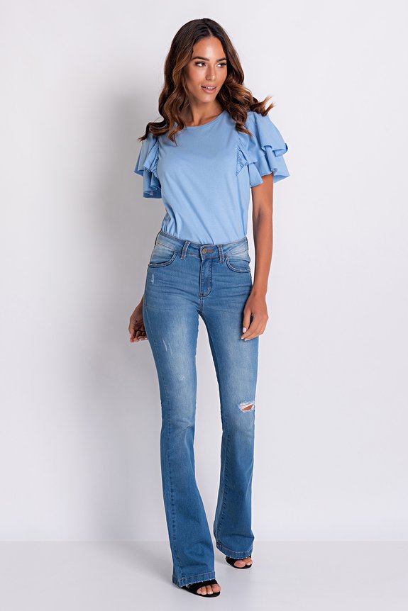 Calça Jeans Feminina Flare Fábrica Calça Jeans Feminina Flare Fábrica