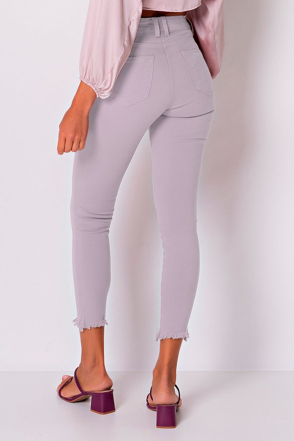 Calça Jeans Feminina Cigarrete Curta Goiaba Calça Jeans Feminina Cigarrete Curta Goiaba