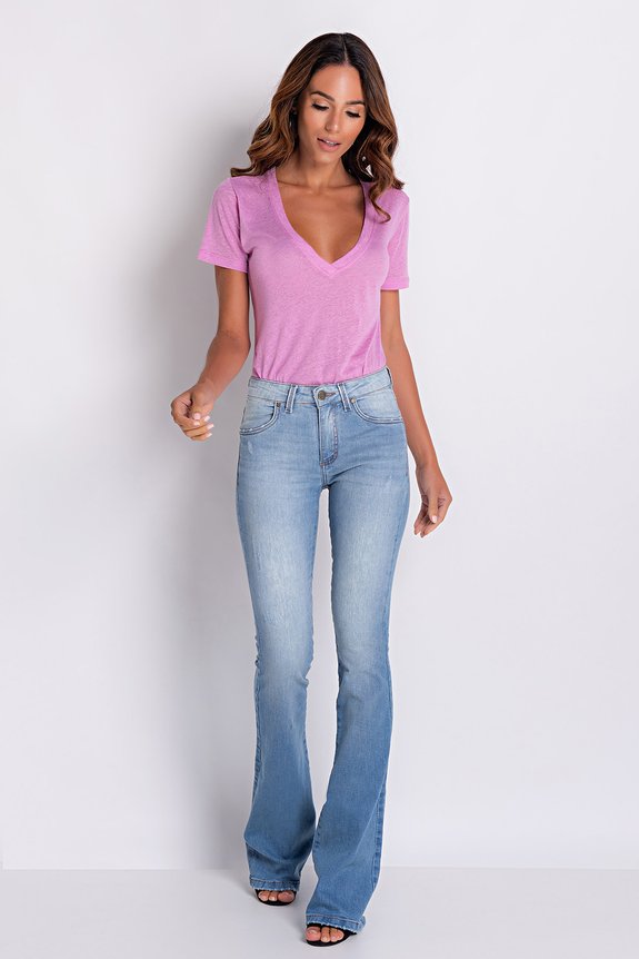 Calça Jeans Feminina Flare Bagda Denim Calça Jeans Feminina Flare Bagda Denim