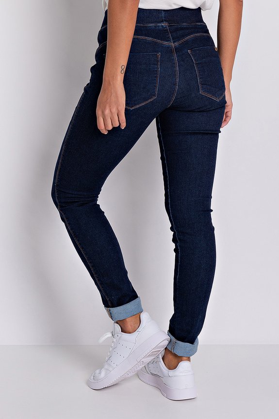Calça Jeans Feminina Legging Malha Escura Calça Jeans Feminina Legging Malha Escura