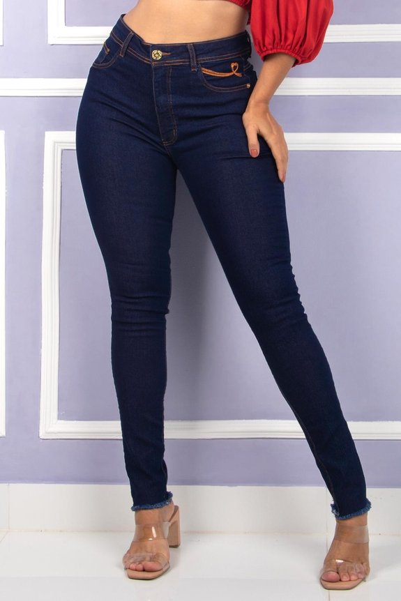 Calça Jeans Skinny com Bordado Calça Jeans Skinny com Bordado