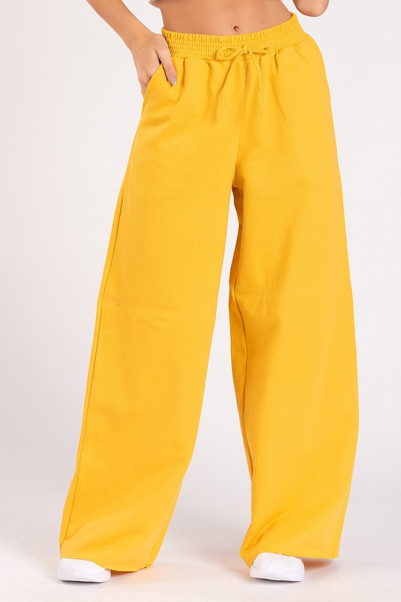Calça Moletom Wide Leg Tai Mostarda Calça Moletom Wide Leg Tai Mostarda