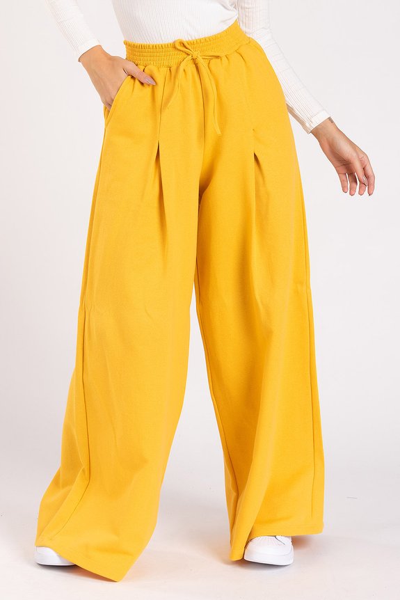 Calça Moletom Pantalona Anne Mostarda Calça Moletom Pantalona Anne Mostarda