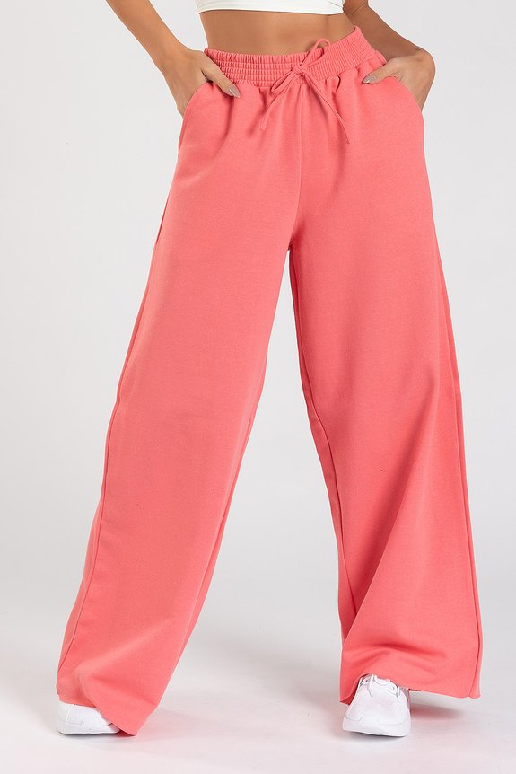 Calça Moletom Wide Leg Tai Salmão Calça Moletom Wide Leg Tai Salmão