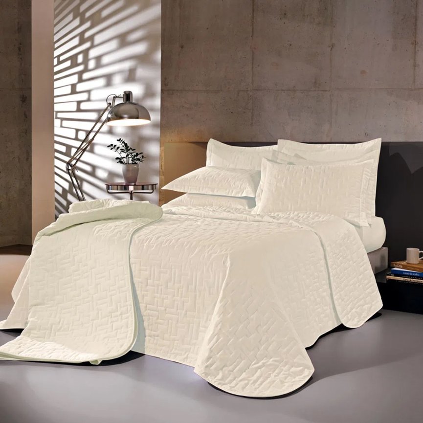 Kit Cobre-leito 3 Pçs Queen Buettner Reffinata Color Matelassê 200 Fios Kit Cobre-leito 3 Pçs Queen Buettner Reffinata Color Matelassê 200 Fios