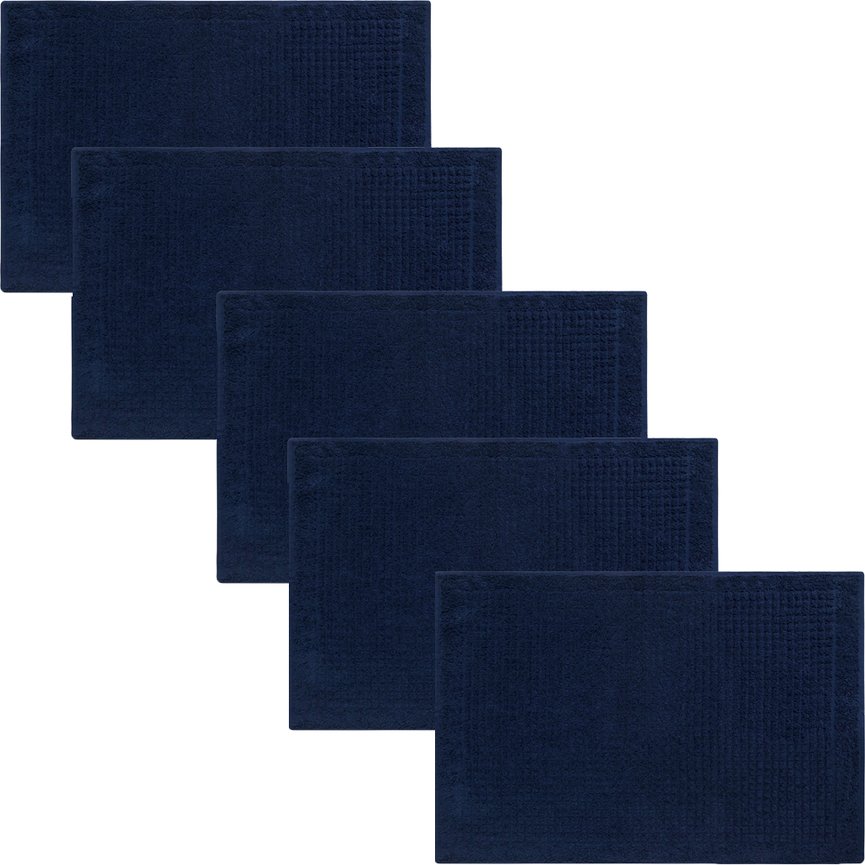 Kit 5 Toalha de Piso Cavhome Majestic Antiderrapante 50x75 - Azul