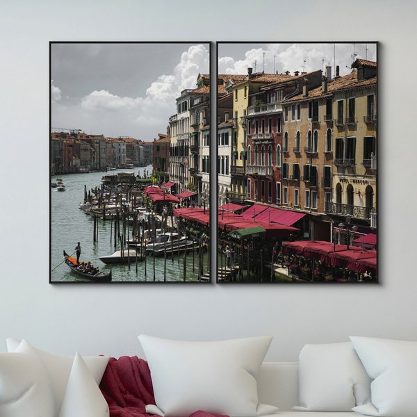 04 telas canvas fine art com molduras anoitecer em veneza