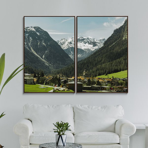 04 telas canvas fine art com molduras primavera nos alpes suicos