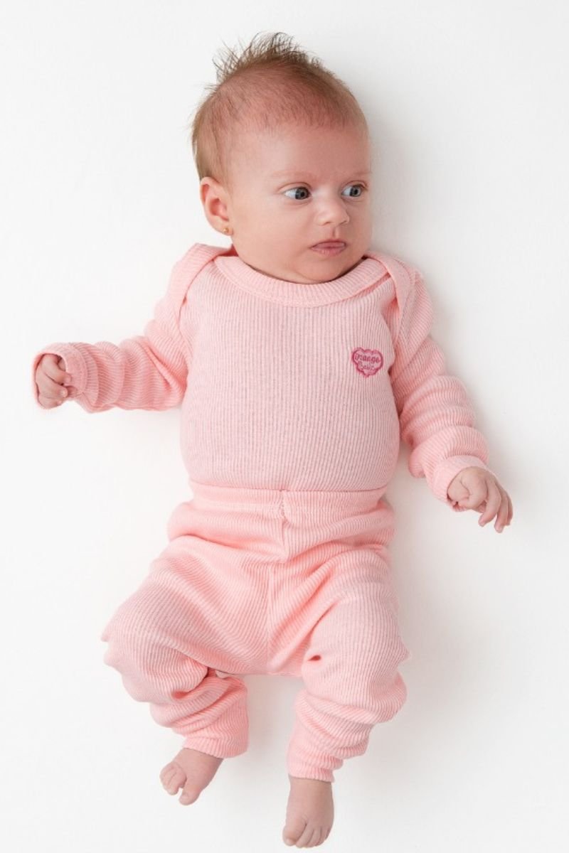 conjunto bebe canelado rosa ribana inverno loja roupa online barata site enxoval miau moda kids