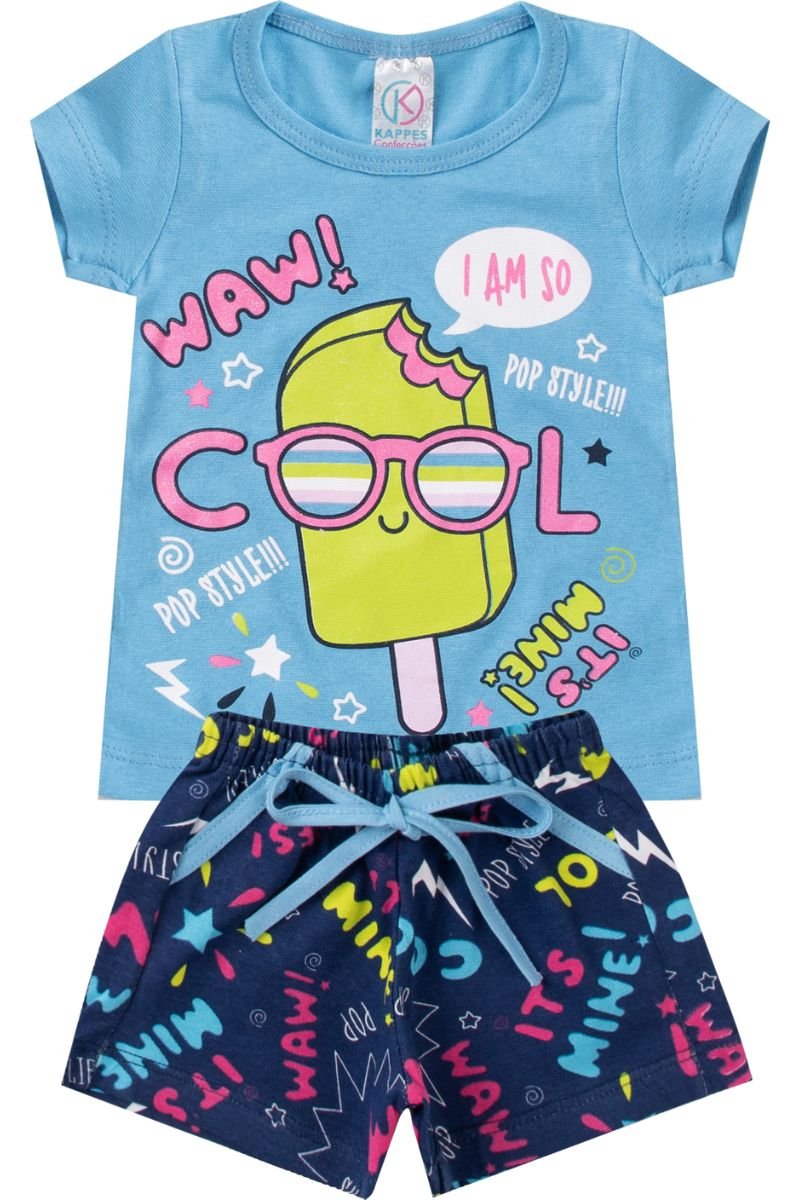 conjunto bebe verao camiseta bermuda feminino enxoval loja roupa barata online site miau moda kids