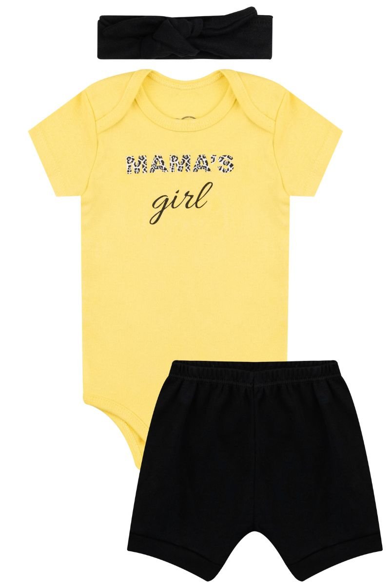 conjunto bebe feminino body bermuda bandana algodao loja roupa barata online enxoval menino site miau moda kids