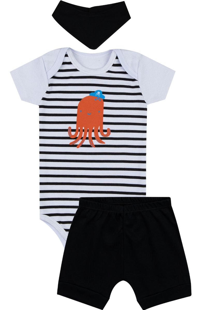 conjunto bebe masculino body bermuda algodao loja roupa barata online site miau moda kids 3