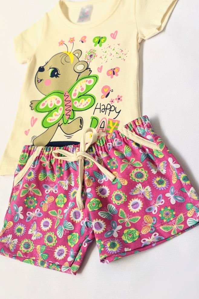 conjunto bebe feminino camiseta shorts loja roupa online barata site miau moda 3