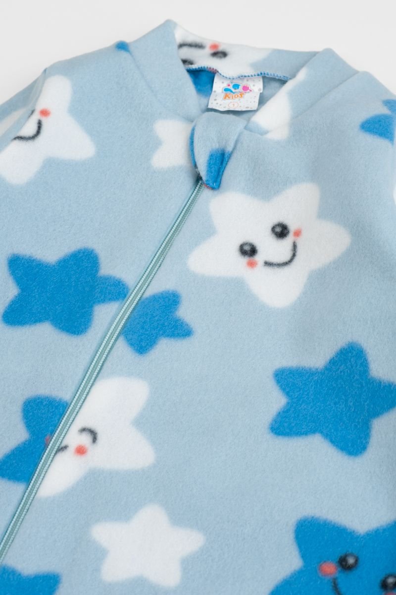macacao bebe masculino soft inverno estampa estrelinhas azul claro