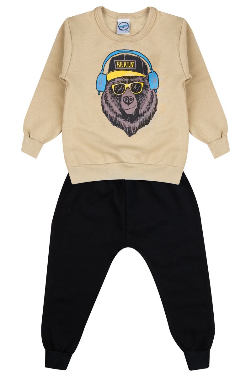 conjunto bebe masculino blusa calca moletom estampa ursinho loja online confiavel site miau moda kids 1