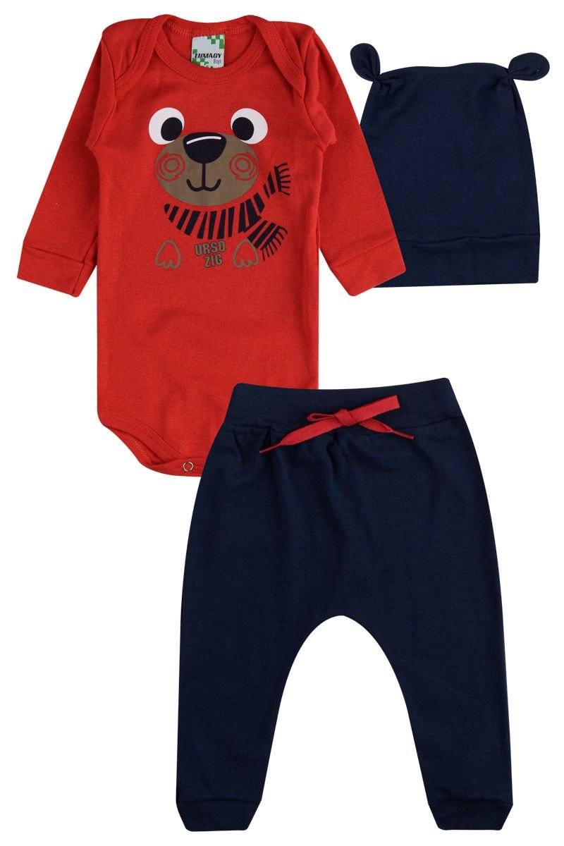 kit bebe masculino body calca touca algodao enxoval loja online confiavel site miau moda kids 1