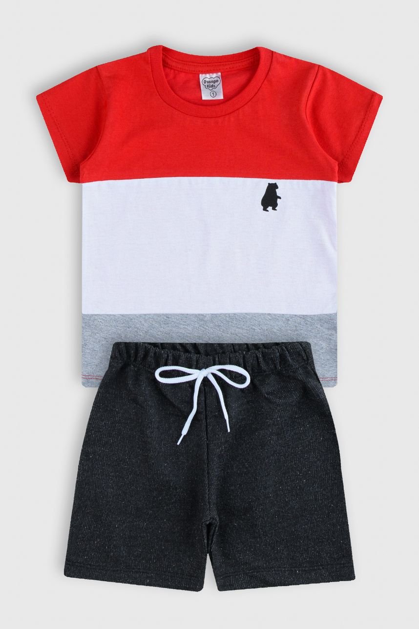 conjunto bebe masculino camiseta bermuda loja roupa infantil online site confiavel miau moda kids 7185