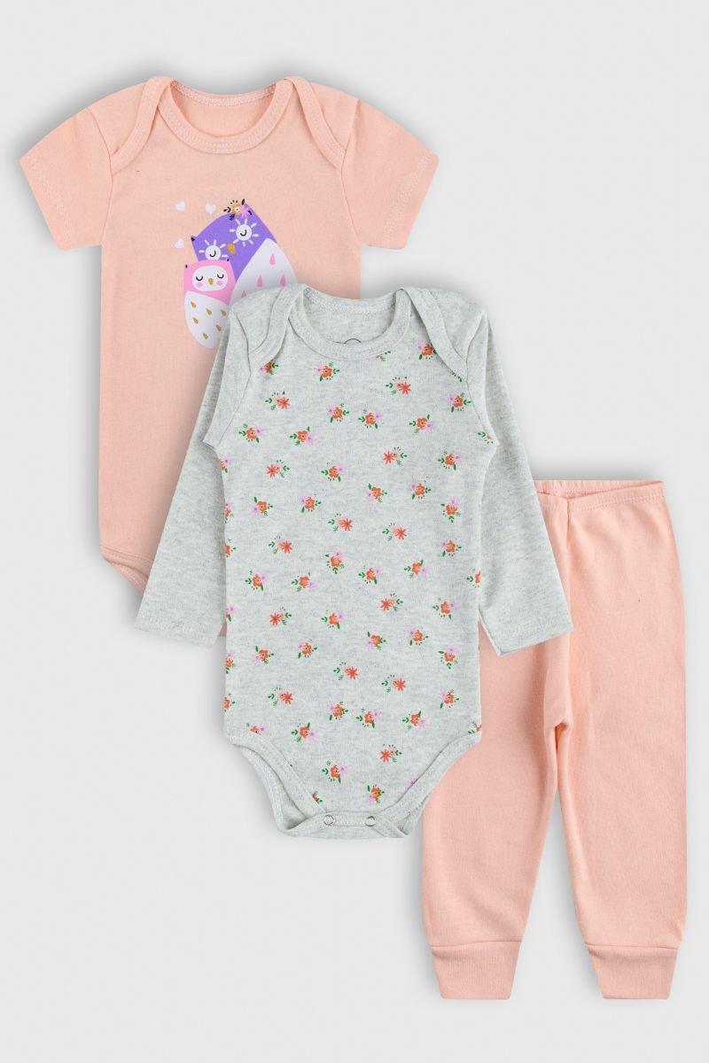 kit body bebe feminino suedine algodao estampa coruja loja enxoal bebe online site confiavel miau moda kids