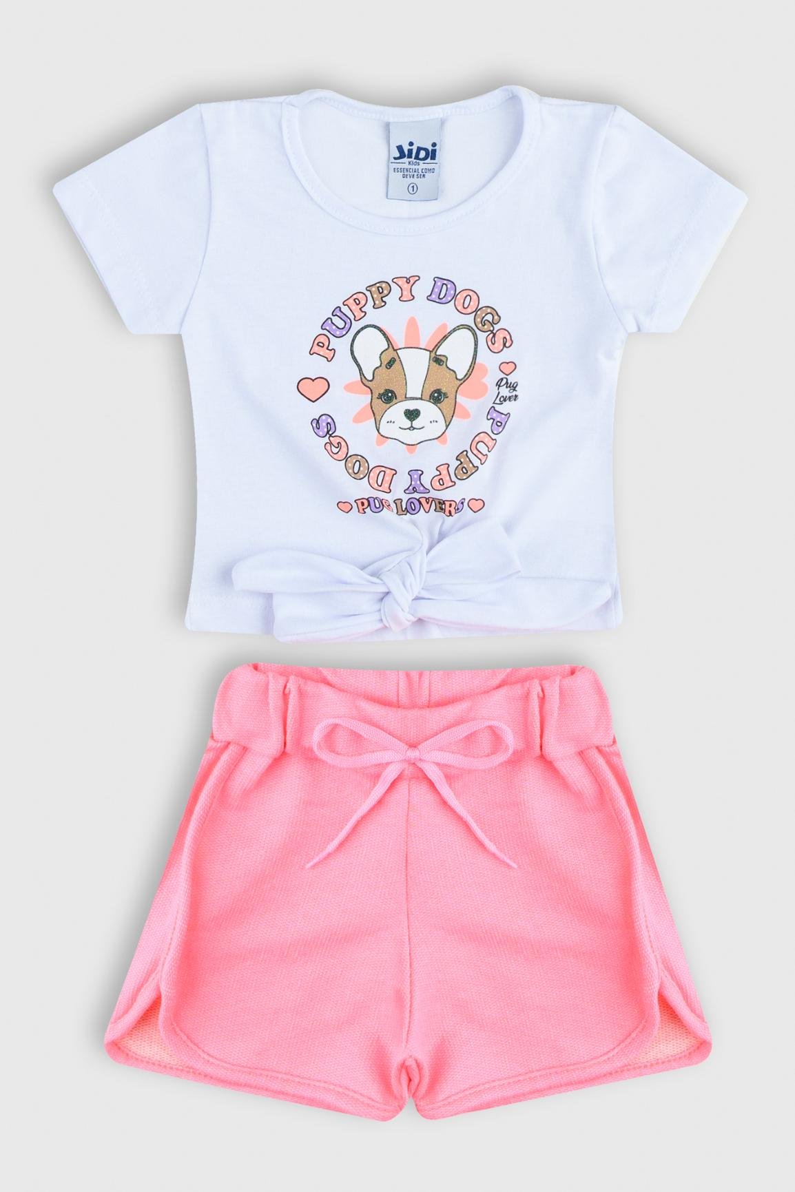 conjunto bebe feminino camiseta shorts loja roupa infantil online site confiavel miau moda kids mmk 3018