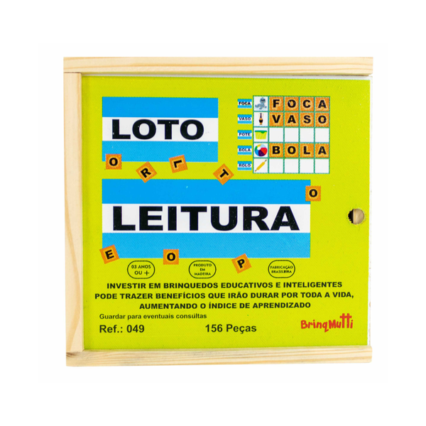 Jogo Alfabetização Loto Leitura Bingo Com 4 Tabuleiros 154 peças - Futura  Brinquedos Educativos
