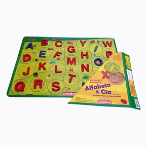 Brinquedo Educativo Infantil Alfabeto Ilustrado Escreva e Apague
