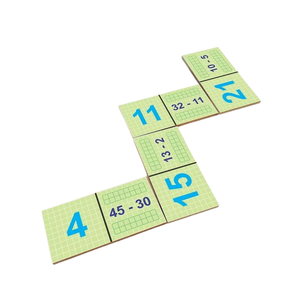 Jogo Domino com 28 Peças de Madeira Educativo para Crianças - Loja Tatu de  Boa!