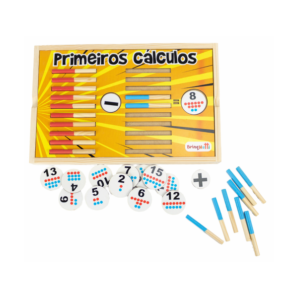 Jogo Educativo com bastão numérico de madeira de matemática para cálculo  pré-escolar (Idade Mínima Recomendada: 1 ano)