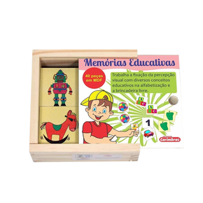 Bancada da Memória Jogo Educativo de Madeira Jogos e Desafios Bambalalão  Brinquedos Educativos