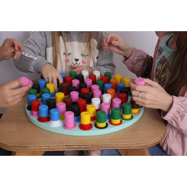 Passa Cores Brinquedo Educativo de Madeira - Jogo e Desafio das