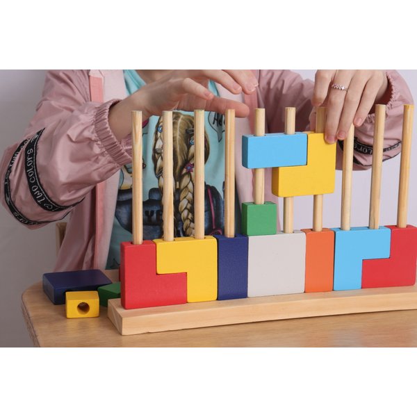 Tetris de Encaixar de Madeira – Jogo Educativo para Crianças