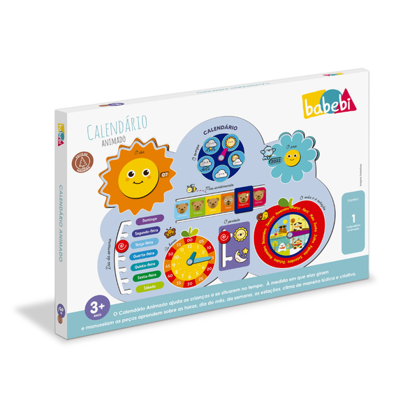 Meu Primeiro Calendário Animado Infantil Brinquedo Educativo - Babebi -  Brinquedos Educativos Pedagógicos de Madeira