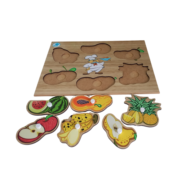 Jogo de quebra-cabeça para crianças. maçã de frutas. prática de corte.