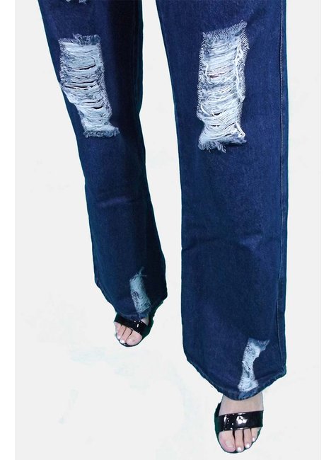Calça Jeans Wide Leg Feminina London Way