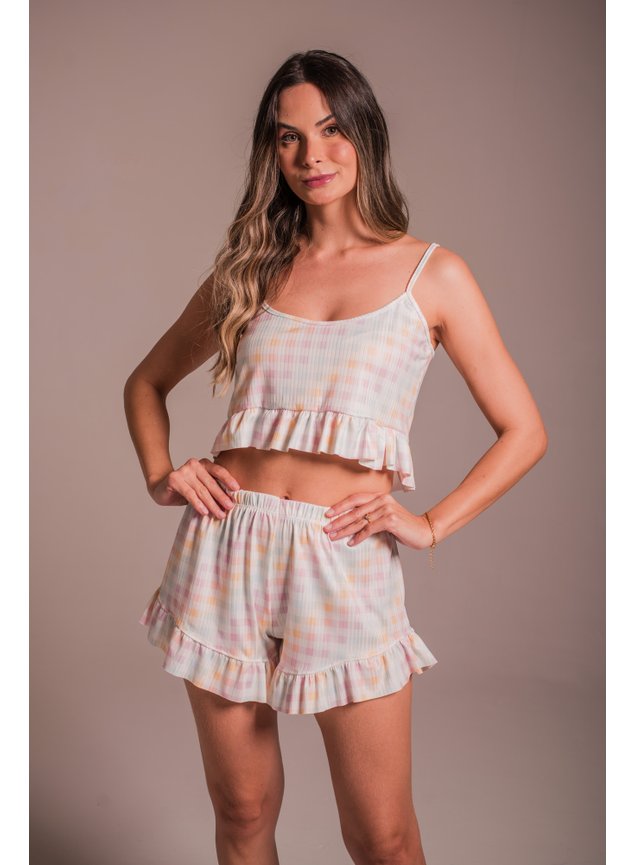 Pijama Feminino Short E Cropped Alcinha