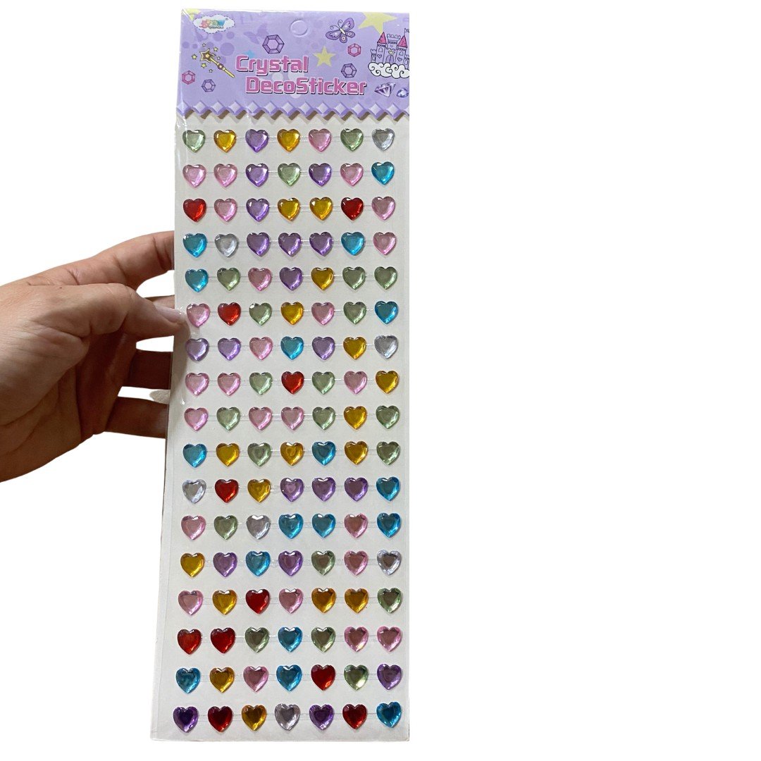 18 cartela adesiva g coracao strass 10mm escolha a cor