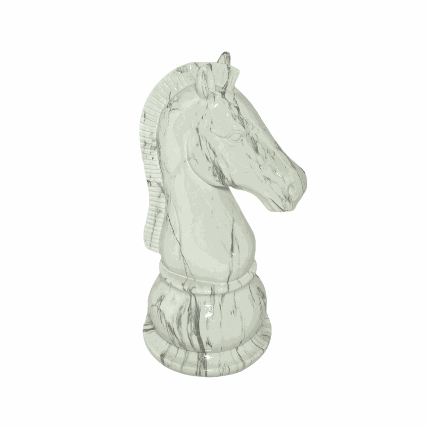 Escultura 3d cavalo jogo de xadrez