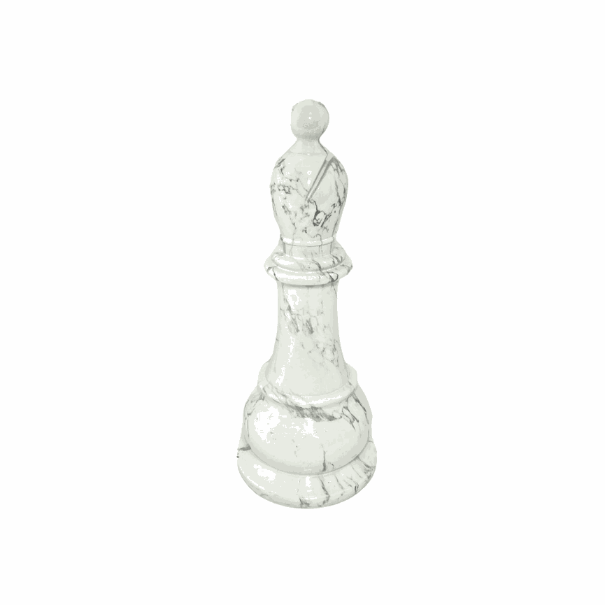 Escultura Em Cerâmica Xadrez Branco Perolado Buzzio's Rainha