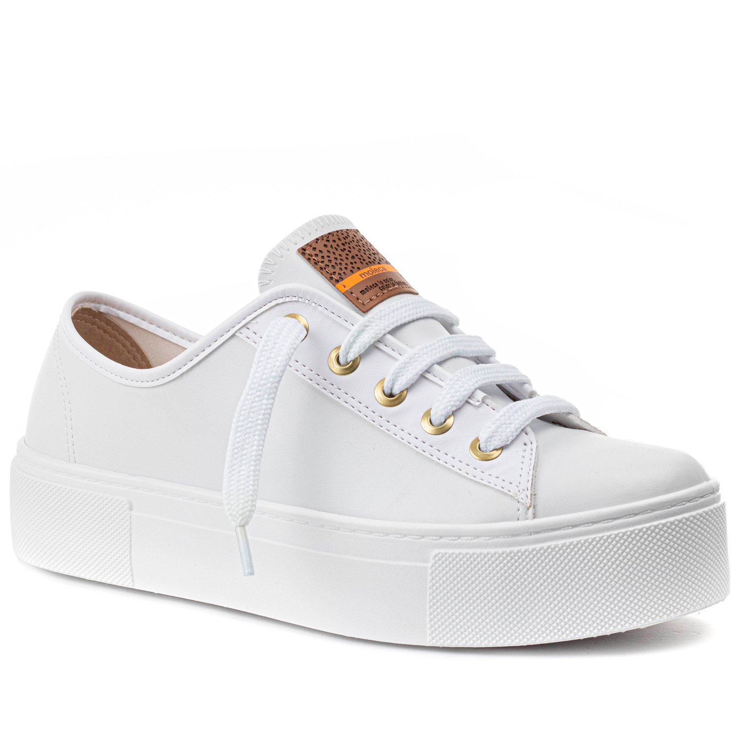 Tenis branco sales moleca plataforma