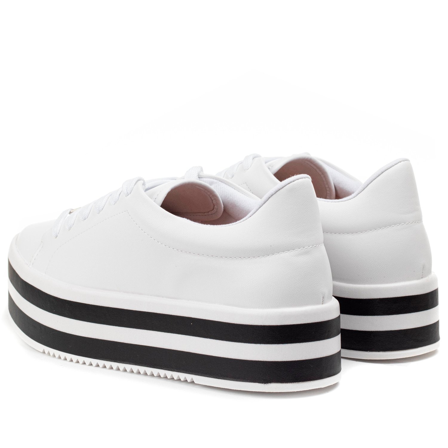 Tênis flatform vizzano listras 2024 branco