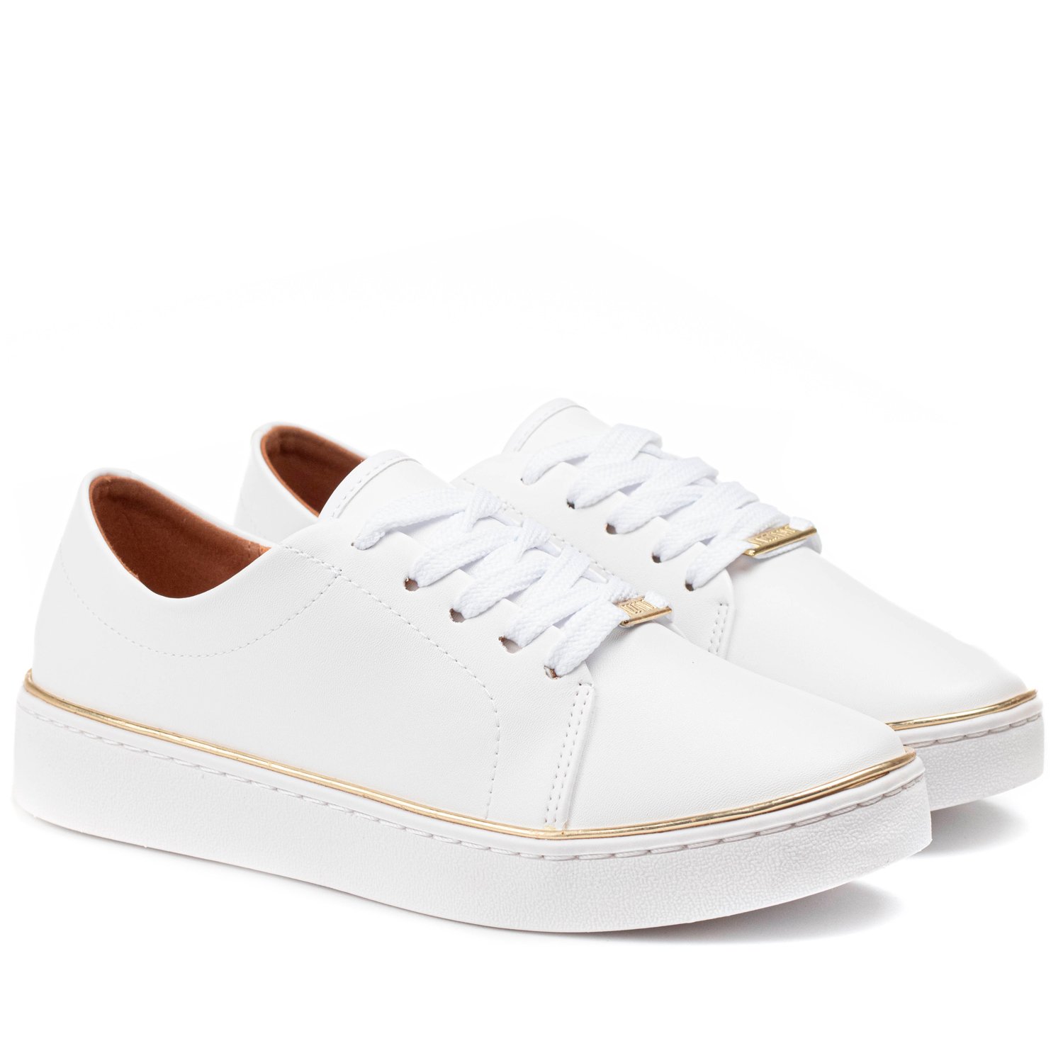 Tenis branco e cheap dourado vizzano