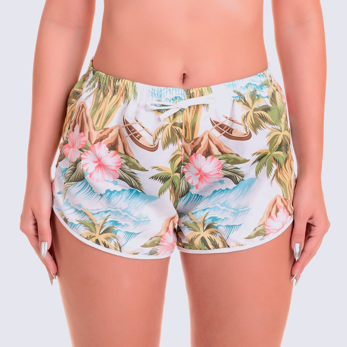 Short Feminino Corte A Fio Rosa