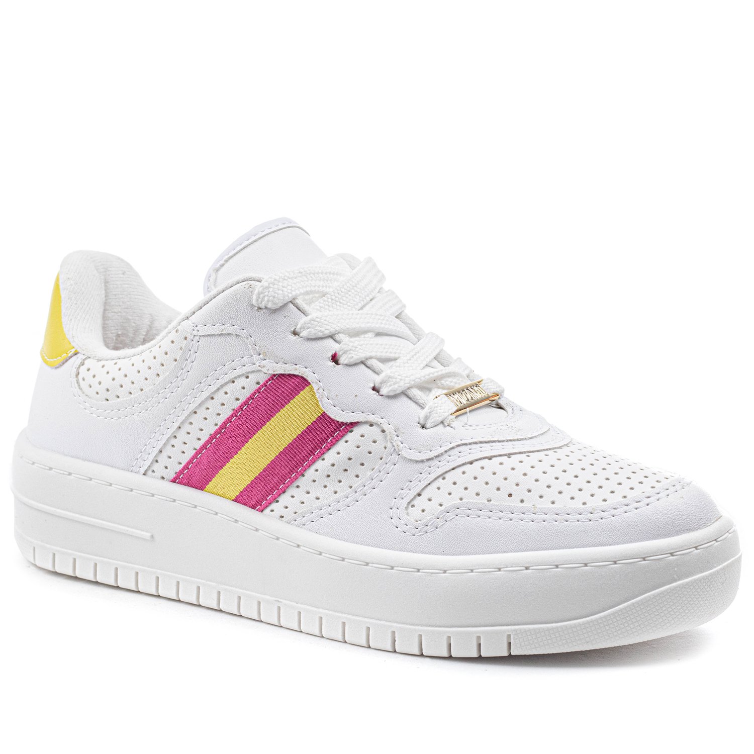 Tenis vizzano branco hot sale com filete dourado