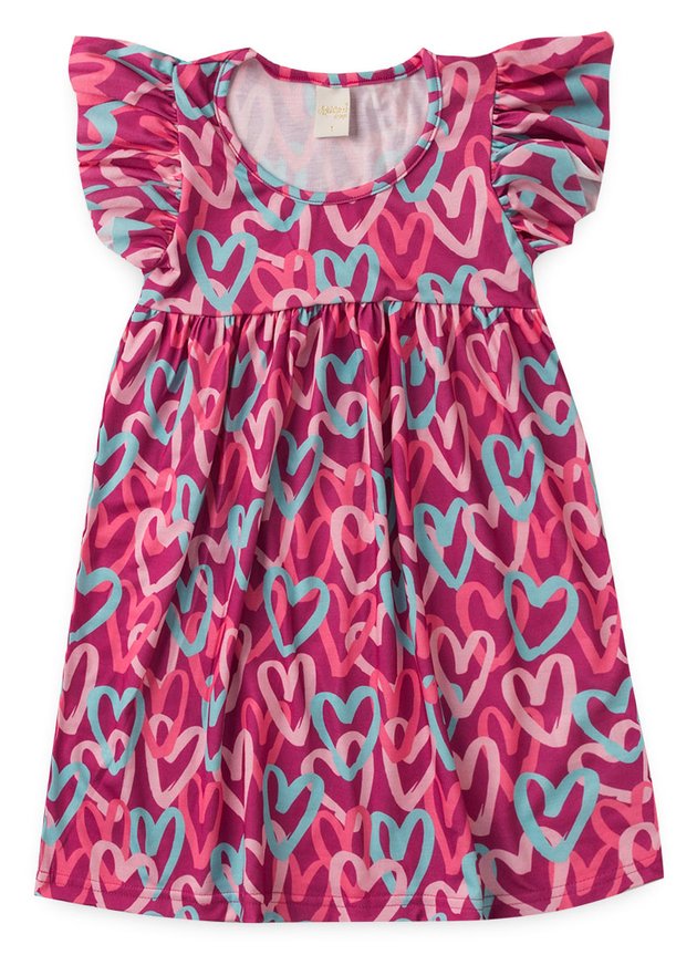 Vestido Feminino Corações Vestido Feminino Corações